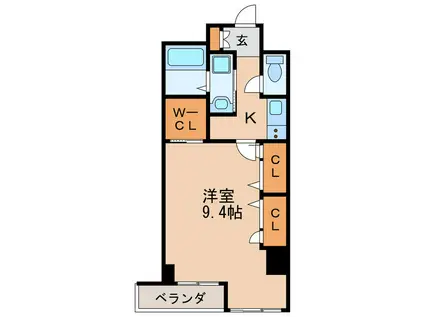 ドルフィン千種(1K/7階)の間取り写真