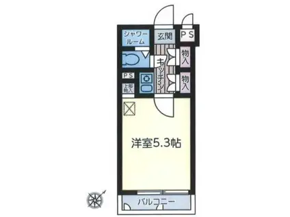グローリア初穂新宿II(1K/1階)の間取り写真