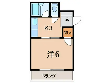 ル・ラ・シフォーン(1K/2階)の間取り写真