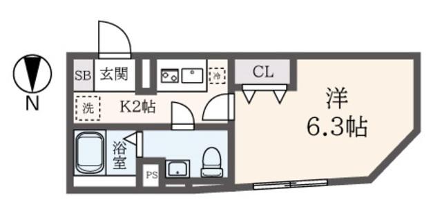 ME MOLA中村橋(1K/4階)の間取り写真