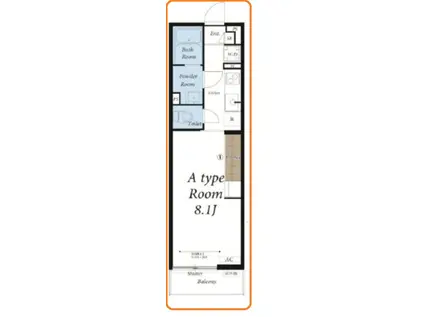 リブリ・栄月(1K/2階)の間取り写真