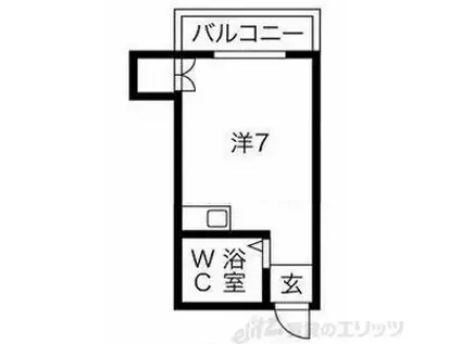 アパートメント摂津II(ワンルーム/4階)の間取り写真