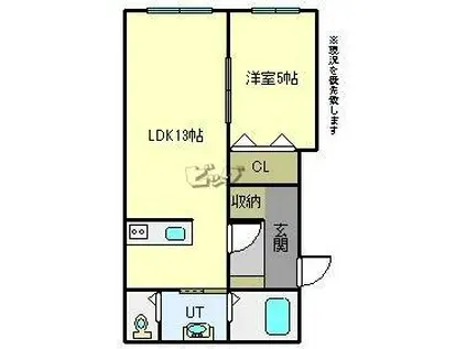 グランスクエア(1LDK/2階)の間取り写真