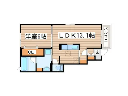 スターライトC(1LDK/1階)の間取り写真