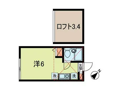 ヴェントノール(ワンルーム/1階)の間取り写真