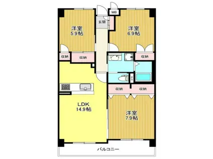 ISM大宮三橋(3LDK/2階)の間取り写真