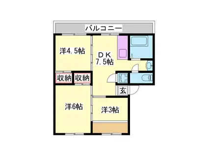 ヴィラナリー佐用(3DK/2階)の間取り写真