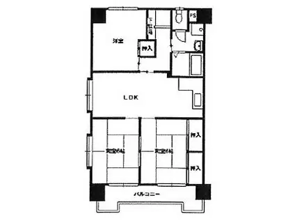グレーシア上山門(3LDK/1階)の間取り写真