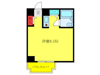 グレース千早町(ワンルーム/3階)の間取り写真