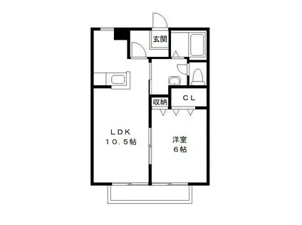 コアロードII(1LDK/2階)の間取り写真