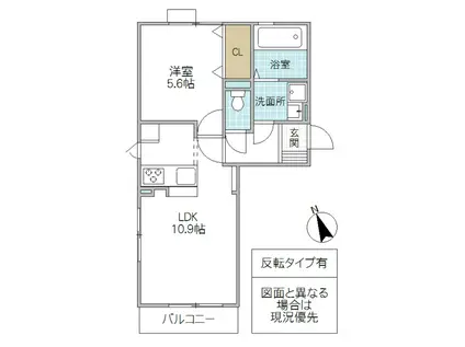 アヴァンティII(1LDK/2階)の間取り写真