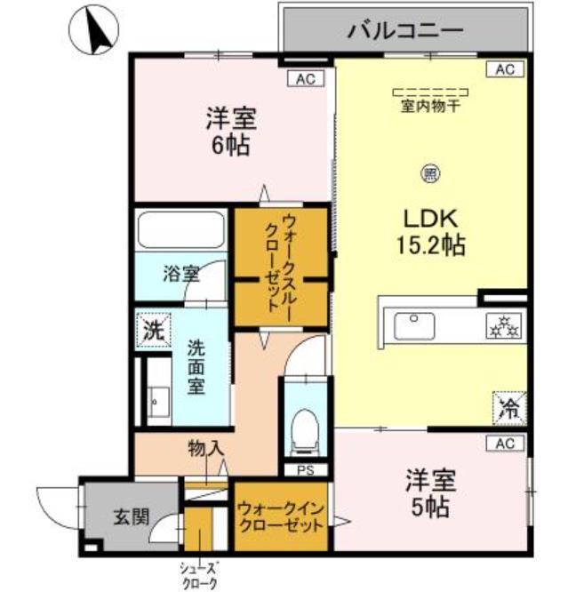 ファブール東羽衣(2LDK/2階)の間取り写真