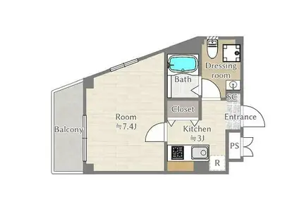 アムハイツ高井戸(1K/3階)の間取り写真