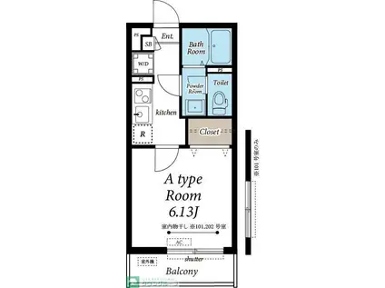 リブリ・坂戸山田町(1K/3階)の間取り写真
