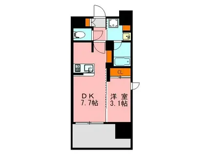 LANDIC M3418(1DK/11階)の間取り写真