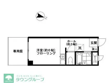 ジャルダン浦和(ワンルーム/1階)の間取り写真