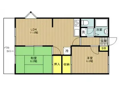 グランハイム大塚(2LDK/2階)の間取り写真