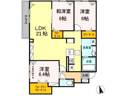 西台 稀 上ノ臺 ダイワハウス(3LDK/1階)の間取り写真