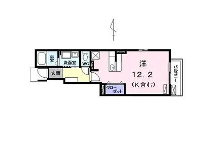 CASA 18(ワンルーム/1階)の間取り写真