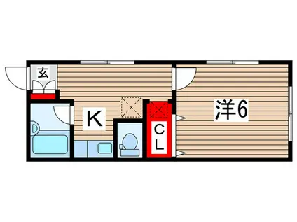 第3コスモハイム(1K/2階)の間取り写真