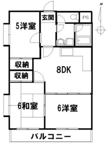 丸ビル 3DK(3DK/2階)の間取り写真