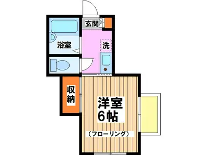 桜ハイツ(1K/2階)の間取り写真