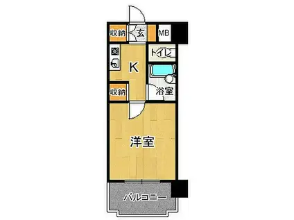 ダイアパレス県庁前(1K/5階)の間取り写真