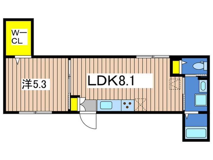 CRESCERE多摩川(1LDK/1階)の間取り写真