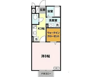 グリーンハイツ西之町(1K/2階)の間取り写真