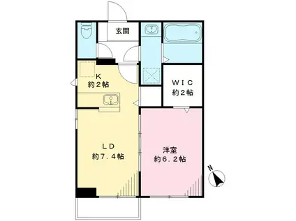 コンフォートS(1LDK/2階)の間取り写真