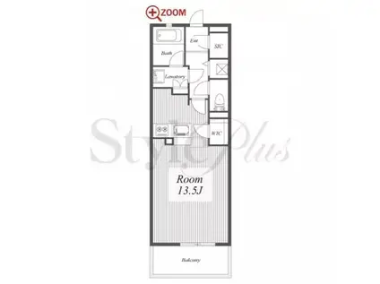 ロイヤルパークスERささしま(ワンルーム/8階)の間取り写真