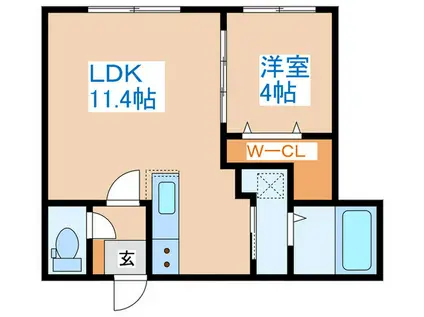 GRACE札幌東(1LDK/3階)の間取り写真