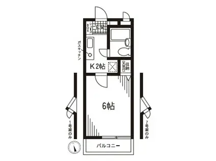 グリーンヒルズサイトウ(1K/1階)の間取り写真