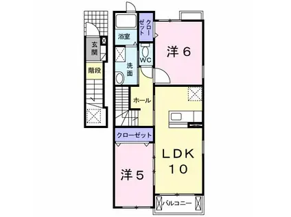 ブリッサ・ベル(2LDK/2階)の間取り写真