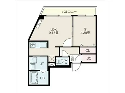 ヴェネーノ円山(1LDK/3階)の間取り写真
