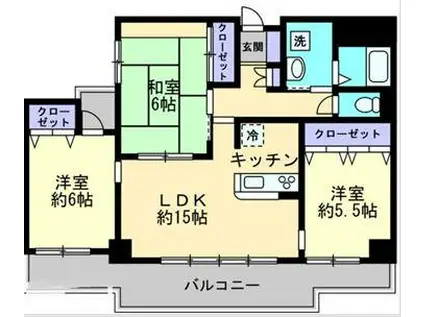 ストーンレイク子の浜(3LDK/5階)の間取り写真