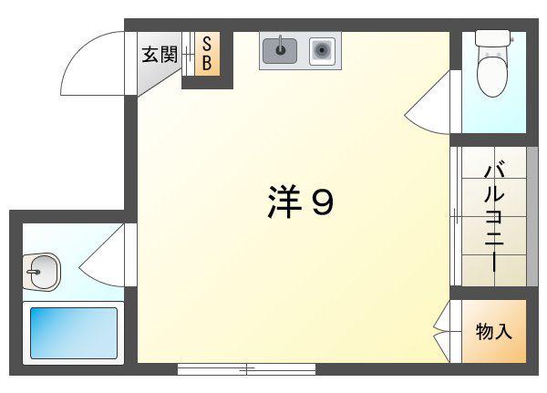 シャルマン大宮(ワンルーム/4階)の間取り写真