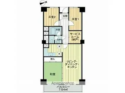 妙蓮寺ハウスA棟(3SLDK/9階)の間取り写真