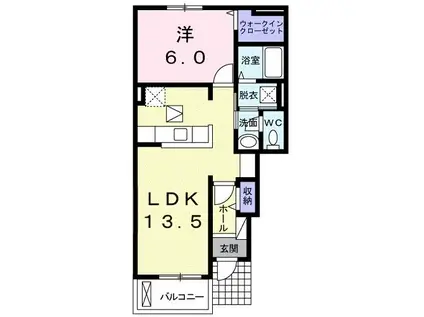 グラードII(1LDK/1階)の間取り写真
