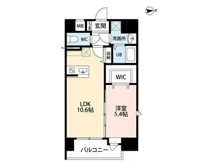 LA VIE CLAIRE TUBOI(1LDK/10階)の間取り写真