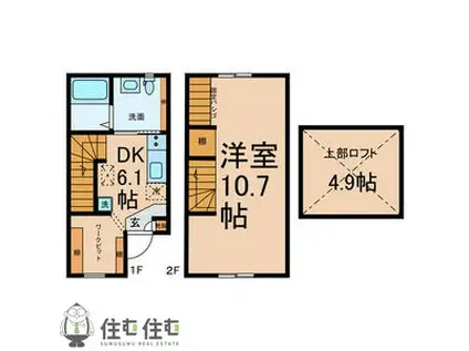 メゾンドエトワール12(1DK/1階)の間取り写真