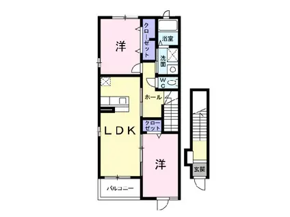 リナージュA(2LDK/2階)の間取り写真