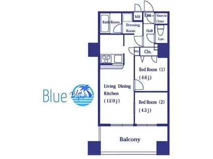ズーム横浜スクエア(2LDK/6階)の間取り写真