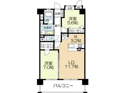 アプリークス百道浜(2LDK/4階)の間取り写真