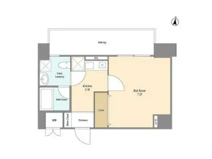 セレーノ品川(1K/9階)の間取り写真