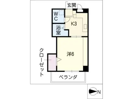 VOGEL HAUS(1K/2階)の間取り写真