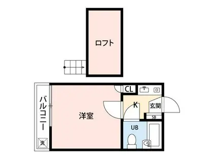 トゥモロー21根岸台(1K/2階)の間取り写真