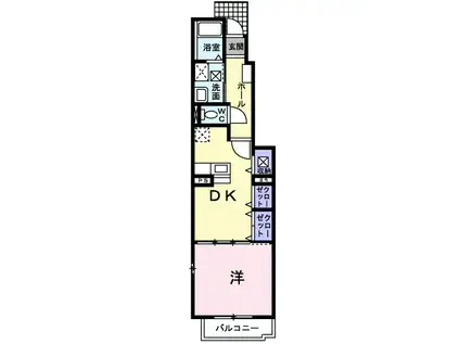 ネオブリーズ(1DK/1階)の間取り写真