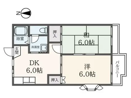 メゾンイケダ(2DK/1階)の間取り写真