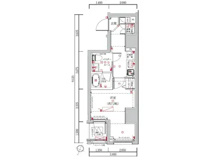 LUMEED勝どき(1K/6階)の間取り写真